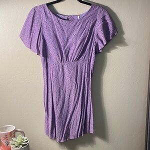 Free People Lavender Polka Dot Mini Dress